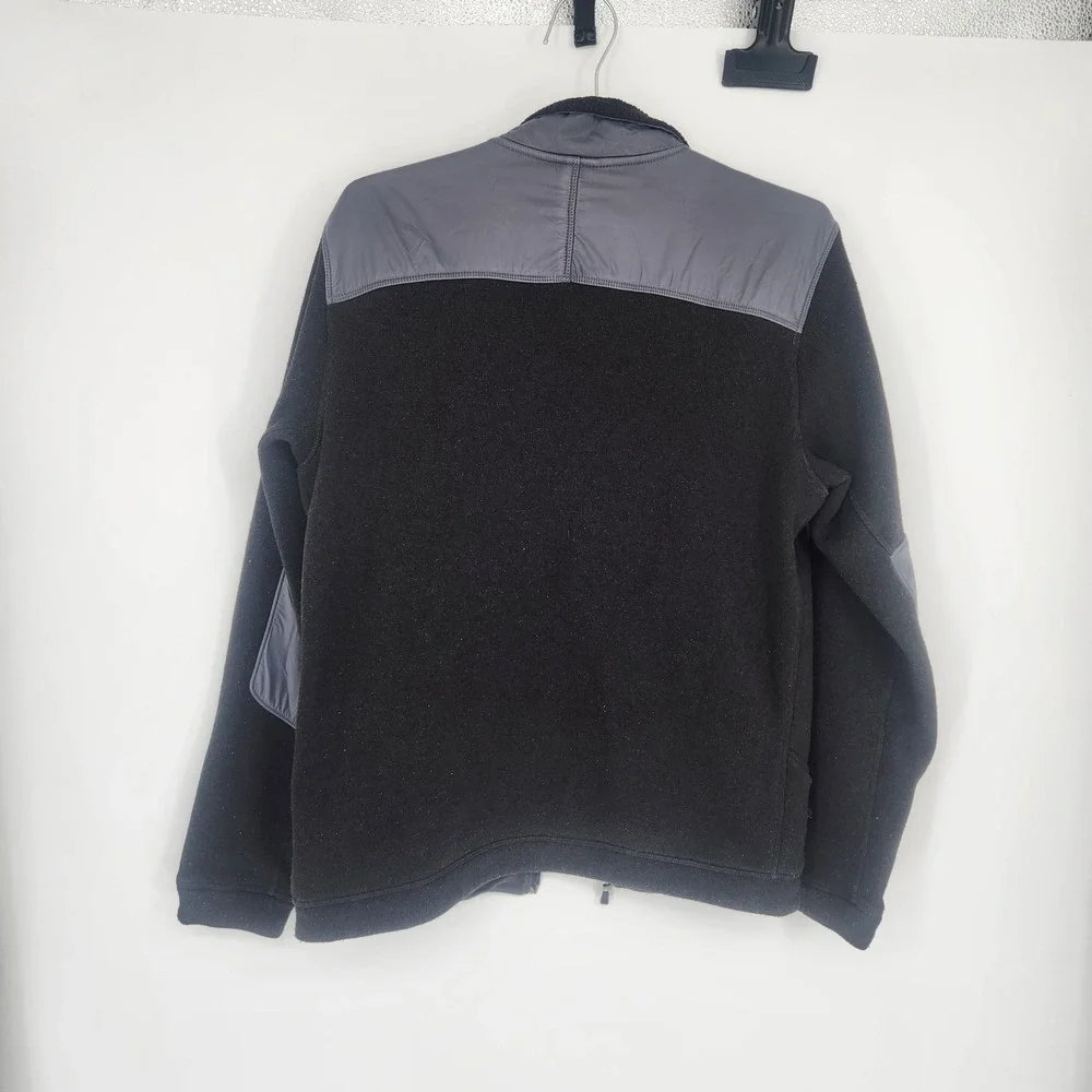 The North Face Men's Medium Denali Fleece Jacket Black Grey Full Zip Hiking Coat